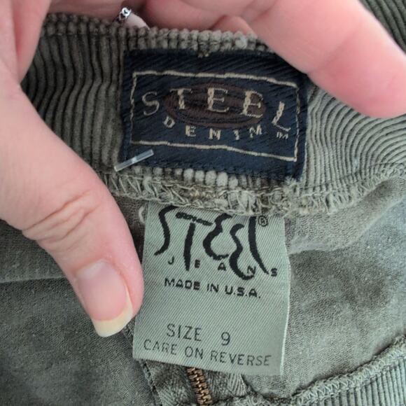 NWT Vintage Y2K Womens Mini Skirt Skort Corduroy Deadstock Olive Green 9 Gorp - Picture 2 of 10